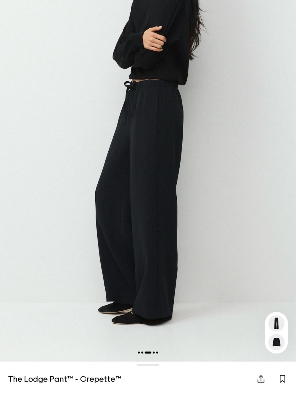 Aritzia long Wide-Leg Lounge Pants - Black